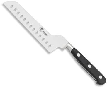 ADCSHOP Coltello per formaggio - tipo francese - 30,50 cm - lama 17 cm - acciaio 3Cr13Mov - alveolato su entrambi i lati - manico in POM 13,50 cm - coltello per tagliare il formaggio