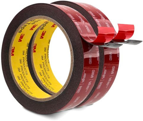 Bulina Nastro biadesivo per montaggio 25 mm x 4,7 m Nero 2 rotoli 0,6 mm di spessore Nastro in schiuma 5925 resistente extra forte per decorazione auto casa ufficio