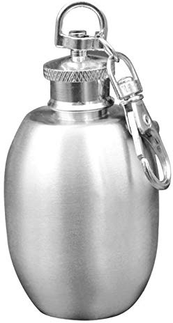 Flasque a Alcool,Flasque 2 pièces Portable 2 oz Mini en acier inoxydable Flasque whisky alcool Flagon bouteille avec porte-clés Bar Accueil Voyage Fournitures Buveur