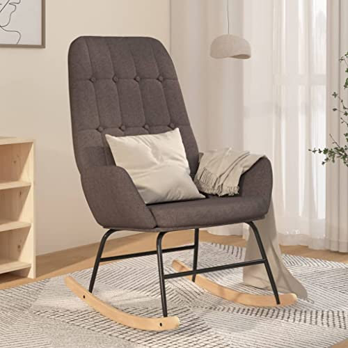 ShGaxin Schaukelstuhl Dunkelgrau Stoff Schaukelsessel, Sessel Wohnzimmer, Stillsessel, Schwingsessel, Ohrensessel, Tv Sessel, Rocking Chair, Relaxsessel - 341254