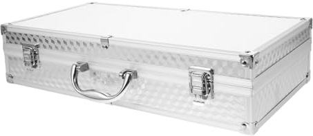 VICASKY Estuche Rígido para Micrófono Inalámbrico para 2 Unidades, Maletín Portátil de Aleación de Aluminio Interior Acolchado Blanco, Protección Segura para Micrófonos en Karaoke