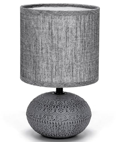 Glowster Lámpara de mesa de cerámica E14, sin fuente de luz, ideal para decorar y ambientar espacios con estilo.