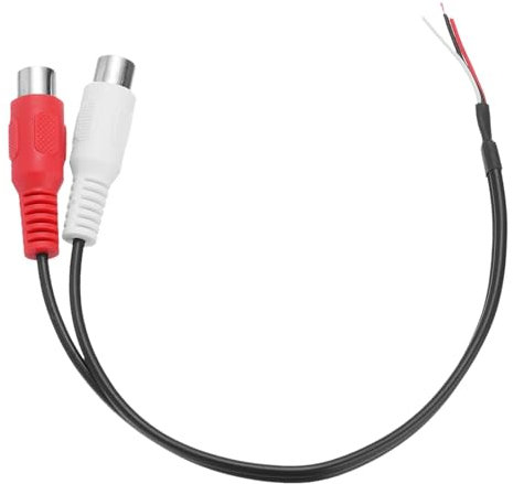 QUARKZMAN Conector de Enchufe Hembra RCA a Cable de Audio RCA Con Extremo Abierto de Cable de Altavoz, Adaptador de Conector de Enchufe Hembra RCA a Cable de Altavoz, 0.25m