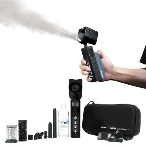 SmokeNINJA Pro - Macchina per fumo portatile portatile con telecomando senza fili (HAZER KIT), nebbia innocua, per eventi all'aperto, feste, effetti palcoscenici, Halloween