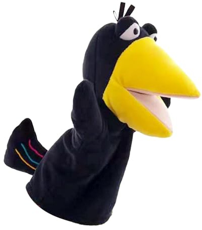 Marionnettes à Main pour,Marionnettes à Main - Marionnette d’Action Corbeau | Ensemble de marionnettes à Main pour avec Bouche de Travail, Jouet en Peluche Corbeau Animal en Bas âge pour Spectacle de