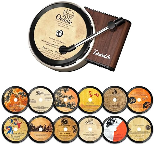 WOCOCN Custom Car Air Freshener Set, 12 Pieces, Vinyl Air Freshener | 12PCS, Personalization A, Car Fragrance Diffusers Clips in Retro Style Record Player Design