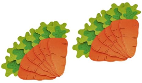 UTHCLO 12pièces Pochette De Rangement pour Couverts Forme De Carotte De Décoratifs pour Pâques Organisateur De Vaisselle Accessoires De Table Festifs Décorations De Fête pour Repas