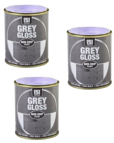 SDMAX Grey Gloss Non-Drip Paint, Hard Drying, Non-Cracking, Durable And Long-Lasting Performance, Easy To Use, Compact And Portable, Interior & Exterior Use, 300ml (3PCS)