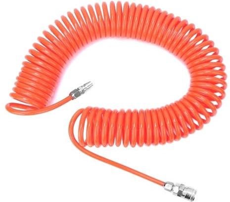 Air Pressure Hose Spiral Pipe Hose for Compressor Air Tool 8mm 10mm 12mm 6M 9M 12M 8x5mm 12x8 10x6.5mm High Spring Pneumatic Spiral(6x4 with Connector,15M)