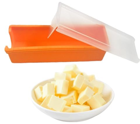 Beurrier générique allant au beurre au micro-ondes et au plat | Silicone de beurre avec lame de tranche intégrée | Furra de fromage durable pour comptoir, réfrigérateur,
