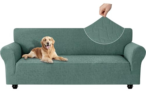 Ystyle Sofföverdrag För 4 Sits, Stretchigt Soffskydd Med Armstöd, Universellt Sofa Covers, Fläcksäkert Skyddsöverdrag, Halkfritt Överdrag Soffa, Couch Cover Maskintvättbart, Grön