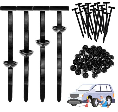Fascette per cavi in nylon autobloccanti universali: 50 pezzi Heavy Duty Multipurpose Fascetta per fissaggio di paracchi, rivetti in plastica per riparazione auto, fissaggio rapido e foro