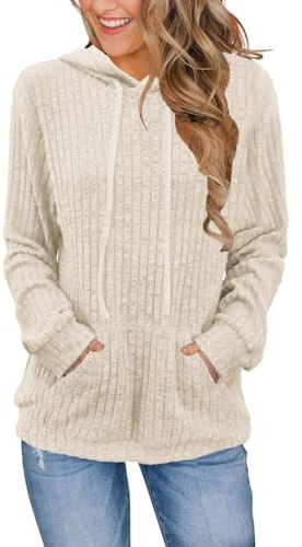DUOEASE Sudadera Mujer con Bolsillo Manga Fashion Larga Sudaderas Mujer con Capucha Otono Invierno Hoodie