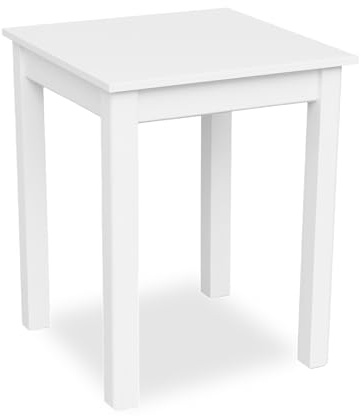 Metdrew Esstisch aus Holz | 60x60 | holztisch | für 2 Personen | klein Tisch | Skandinavischer Stil | aus Kiefernholz | küchentisch | Tischplatte: Weiß
