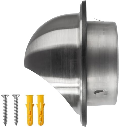 100mm Silver 304 Griglia di Ventilazione A Sfera in Acciaio Inox, Cucina Presa di Ventilazione A Parete, con Feritoia di Sfiato Griglia Aerazione, per Tubi Rotondi, Prese A Muro(140mm-5.5in 2pack)