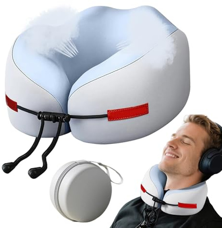 Aereo per cuscinetto al collo, cuscino da viaggio, supporto ergonomico in memory foam con copertura traspirante per il comfort addormentato su voli lunghi, treni, automobili, casa, uffici Uso di ripos