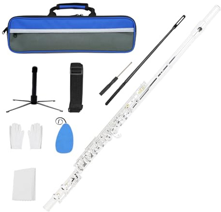 16-Tasten C Flöte Mit Geschlossenem Loch Für Schüler Holzblasinstrument Reinigungsstab Und Tuch Für Anfänger Einfach Zu Spielen Professionell Horizontal Taschen Reinigungstuch Stick
