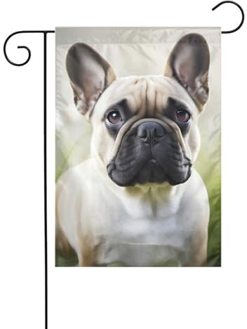Decorazione da giardino bandiera da giardino 30,5 x 45,7 cm WHJSSF bulldog francese modello spesso e resistente all'usura per vasi da fiori da giardino e prati