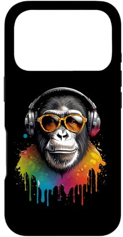 DJ Monkey avec Casque Techno Rave Disco Disco Jockey DJ Coque pour iPhone 17 Pro