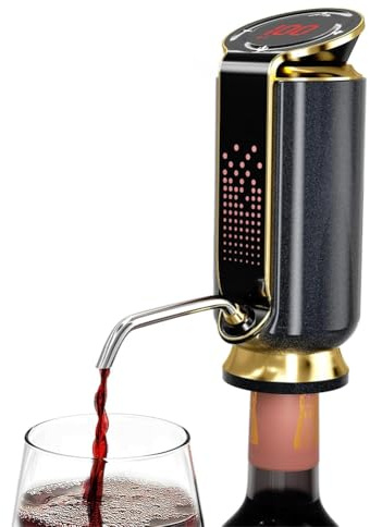 NONDK 3in1 Electric Wine Aerator, Decanter, Dispenser & Vacuum Pump - LED Touch Screen, Temperature Monitor, Black