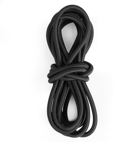 NUTKIT Tendeur Élastique, 8mm x 5M Corde élastique Noir, Sandow Élastique | pour Bâche, Remorque, Bateau, Camping, Tentes et Transport de Marchandises