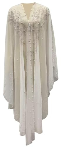 Femmes Musulmane Poncho Châle Wrap Longue Paillettes Cape Cardigan de Soirée Ouverture Avant Poncho Chale Rétro Robe de Priere Tenue de Abaya Islamique Moyen-Orient Jellaba Kabyle Mariage Ramadan