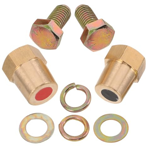 TOGEVAL Car Battery Terminal Adapter Connectors with M10 Thread Extension, Copper Material for Secure Connection, Positive and Negative Posts, for Vehicle Battery Modifications