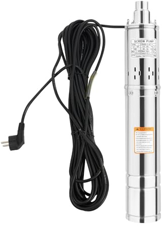 PBTERDTF Tiefbrunnenpumpe 3.5 Zoll Edestahl Brunnenpumpe Tauchpumpe (100 m Förderhöhe 2000 l/h Fördermenge. 500W, 20 dB) Wasserpumpe Garten IP 68 für Bewässerung Wasser-Versorgung (3.5 500W)