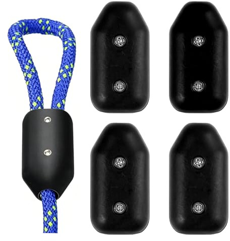 4 Piezas Abrazadera de Cuerda Reutilizable de Plástico para Cuerda 7-8mm, Conector de Cable para Cuerda de Nylon o Trenzada, 8mm con Tornillos