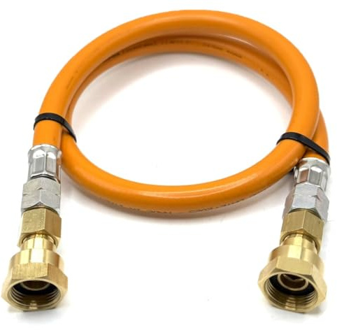 DN Autogas Parts Manguera de gas de alta presión LPG, 80 cm de ancho, 20 de ancho x 20 de ancho, conectores giratorios, manguera de GLP naranja para reguladores de caravana, autocaravana, caravana y
