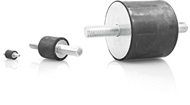 10 x Gummipuffer Typ A Ø8mm 8mm hoch M3 WTB® Gummimetallpuffer mit Aussengewinde Metallteile Stahl verzinkt Naturkautschuk Härte 55°Shore