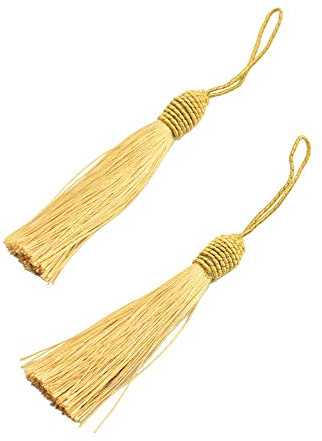 20pcs 6 Zoll Silky Floss Lesezeichen Quasten mit 2 Zoll Kabel Schleife und Kleinen Chinesischen Knoten für Schmuckherstellung, Souvenir, Lesezeichen, DIY Handwerk Zubehör (Champagner)