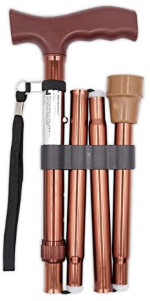 PEPE Mobility - Gehstock Klappbar Herren, Spazierstock Damen Höhenverstellbar, Senioren Aluminium, Faltbarer (Bronze)