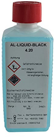 100 g AL-Liquid-Black 4.20, Schwarzfärbemittel von Aluminium, zum Kaltbrünieren - Schwarzfärben von frisch behandeltem Aluminium