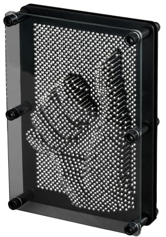 Fineway Metal 3D Pin Art Toy - Retro Pin Art Board for Home Office Decor | Large Metal Pin Art Sculpture Impression Sensory Toy - Classic Gift & Present Stocking Filler for Kids & Adults (8cm x 14cm)
