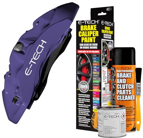 E-TECH Violet Brake Caliper/Drum Paint - EBCP-V - Complete Kit inc Paint/Cleaner & Brush