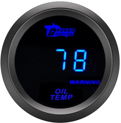 ETOPARS Universelle Auto Öltemperaturanzeige 2Zoll 52mm Auto Öltemperatur Messgerät Digitales Celsius Öl Temperatur Anzeige Öltemp Blau Lichtanzeige Instrument Rauchtönung Len