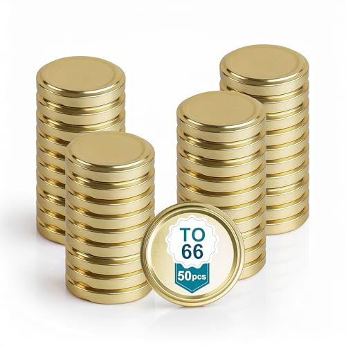 Tappi metallici universali 66 mm - 50 unità: coperchi per barattoli di conserve e marmellata, coperchio universale, coperchio di ricambio