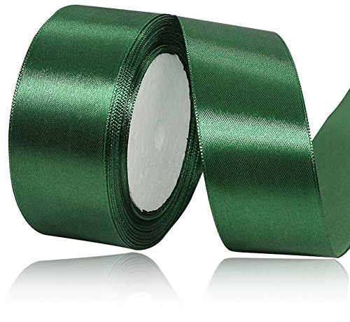 Dunkelgrün Satinbands 40mm Breit, 22 Meters Schleifenband, Geschenkband für Geschenkverpackungen, DIY Handwerk, Weihnachtsband, Haarschleifen, Hochzeits Dekoration