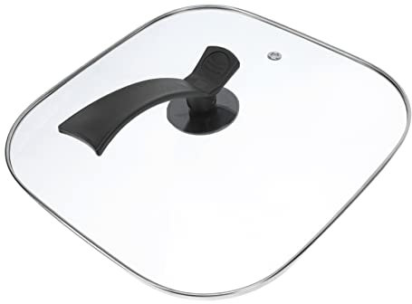 Zerodeko Tapa Para Olla Multifuncional Cuadrada 30 Cm, Vidrio Templado y Plástico, Antisalpicaduras, Accesorio De Cocina Para Freír Eléctrica, Uso Diario y Fácil Limpieza