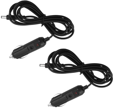 12V Car Charger Adapter, Compatible for Neck Back Massage Cushion Cigarette Lighter, Car Cigarette Lighter Male Plug Cable for Portable DVD Player, Car Refrigerator (2PCS)