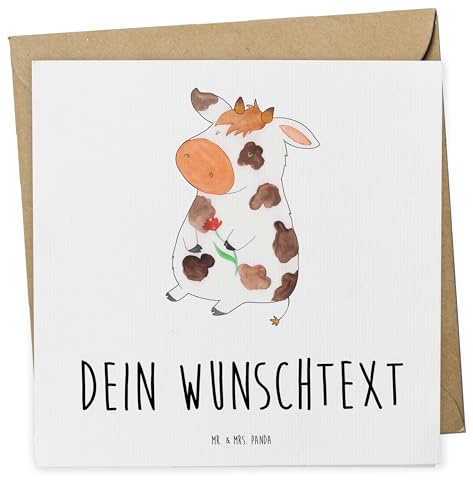 Mr. & Mrs. Panda karte personalisiert Kuh - Personalisierte Geschenke, Bauernhof, Karten, Grußkarten, Grußkarte, Kühe, Milch, Hof, Spruch, Postkarte