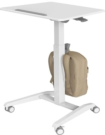 Rollbarer mobiler Schreibtisch, Laptoptisch, Überbetttisch mit Rollen, rollender Tabletttisch, Krankenhausbetttisch, höhenverstellbarer Schreibtischtisch, für Zuhause, Büro, Arbeitszimmer (F