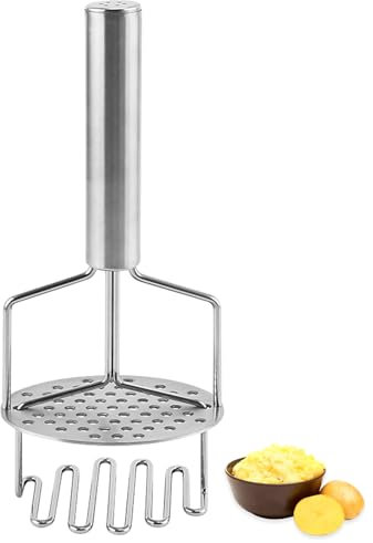 LdawyDE Aplastador de Patatas, Machacador de Patatas de Acero Inoxidable, Potato Masher de Doble Capa - Perfecto para triturar Patatas, Verduras, Alimentos para bebés - Apto para lavavajillas