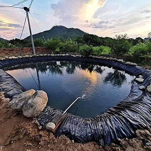 4 x 4 m Gummiteichfolie und Unterlage, 7,9 mm dicke Koi-Teichfolie für Wasserfall und Wasserspiele, Schwarz 60