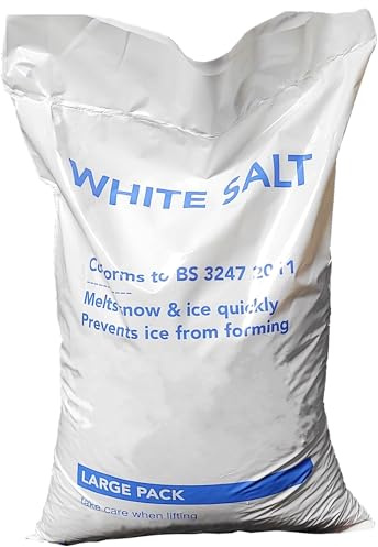 De-Icing Grit White Salt 22kg - Ideal for Deicing Snow and Ice from Driveways, Paths, Pavements, Steps, Roads, Patio, Walkway and Garden Areas Making Non-Slip Areas - 22kg Bag
