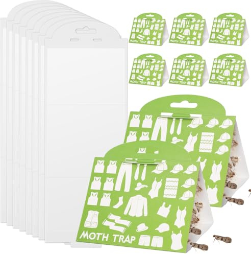 8pz Trappole per Tarme Vestiti, GeeRic Trappole per Tarme Alimentari Dispensa Efficaci Sicure | Non Tossico | Inodori Tarme Trappola Adesiva per Armadi,Tappeti,Guardaroba,Cucina,Interni Esterni