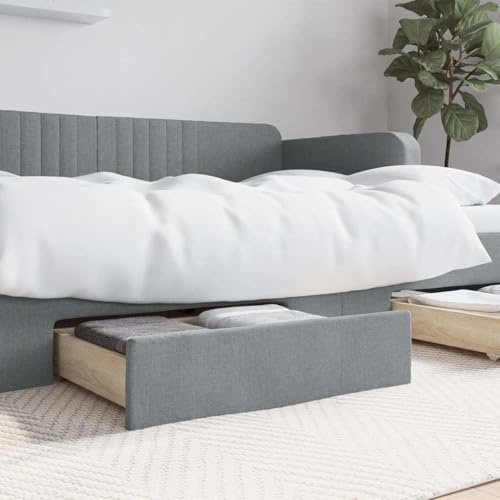 Gecheer Cassetti per Letto 2pz Grigio Chiaro in Truciolato e Tessuto,Cassetti da Letto,Cassetti sotto Letto,Cassettoni sotto Il Letto,Cassettoni Sottoletto,P833926