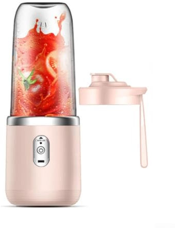 Whychstore Mixeur portable avec USB rechargeable, mini mixeur pour smoothie, jus de fruits, milkshakes pour un excellent mélange (noir/rose)