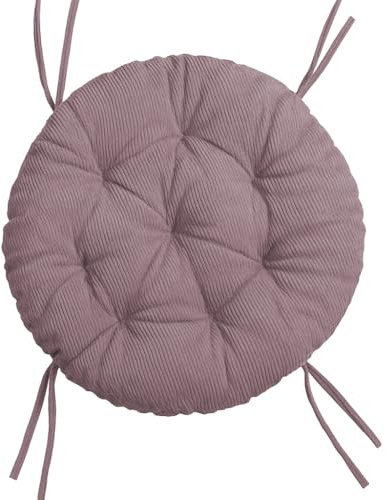 chilly pilley® Polster für Papasansessel - Rundkissen - Auflage Polster für Papasansessel -Sesselkissen Sitzkissen Gesteppt mit Schlaufen (Puderfiolett Cord, 110cm)